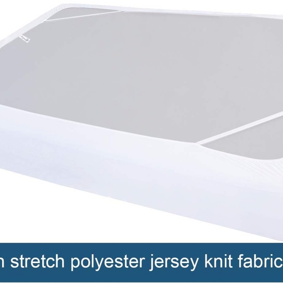 Box Spring Cover Queen Size, Elastic Fabric Wrap Around 4 Sides Bed Skirt, Sleek - Picture 6 of 7